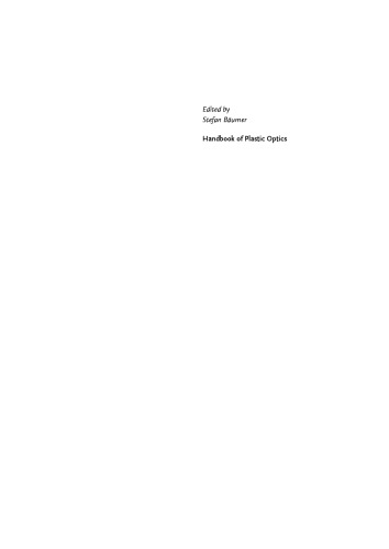 Handbook of Plastic Optics