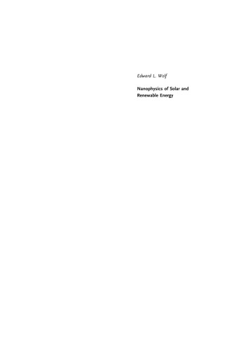 Nanophysics of Solar and Renewable Energy