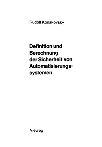Definition und Berechnung der Sicherheit von Automatisierungssystemen