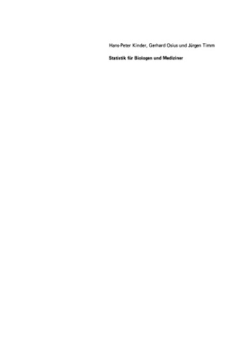 Statistik für Biologen und Mediziner