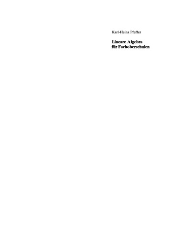Lineare Algebra für Fachoberschulen: Analytische Geometrie Komplexe Zahlen