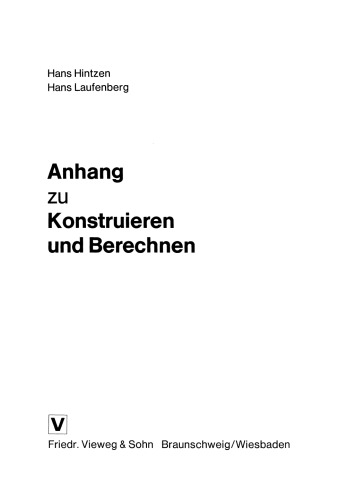 Anhang zu Konstruieren und Berechnen