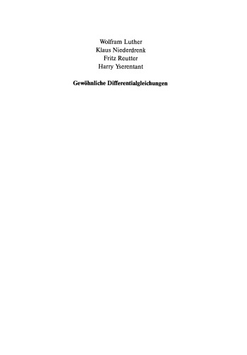 Gewöhnliche Differentialgleichungen: Analytische und numerische Behandlung