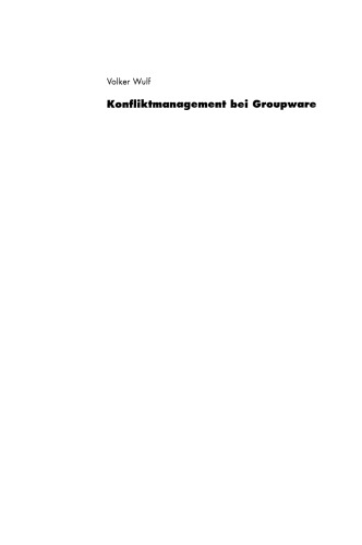 Konfliktmanagement bei Groupware