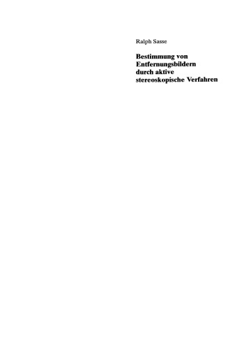 Bestimmung von Entfernungsbildern durch aktive stereoskopische Verfahren