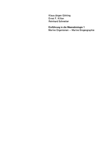 Einführung in die Meeresbiologie 1: Marine Organismen — Marine Biogeographie