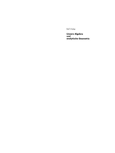 Lineare Algebra und analytische Geometrie