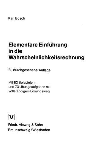 Elementare Einführung in die Wahrscheinlichkeitsrechnung