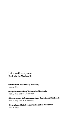 Formeln und Tabellen zur Technischen Mechanik