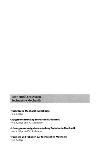 Formeln und Tabellen zur Technischen Mechanik