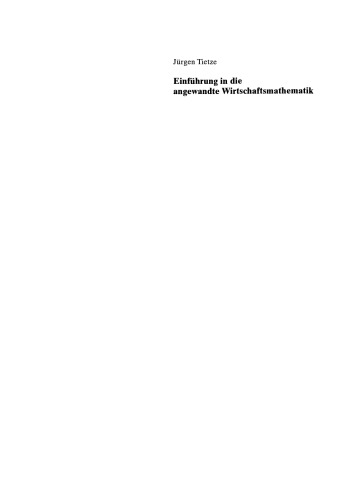 Einführung in die angewandte Wirtschaftsmathematik