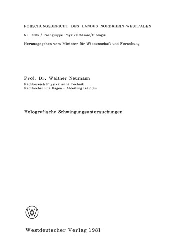 Holografische Schwingungsuntersuchungen