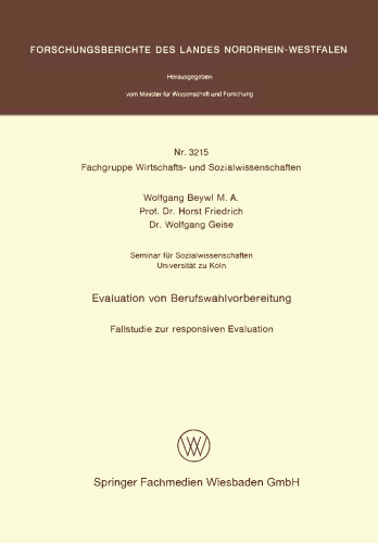 Evaluation von Berufswahlvorbereitung: Fallstudie zur responsiven Evaluation
