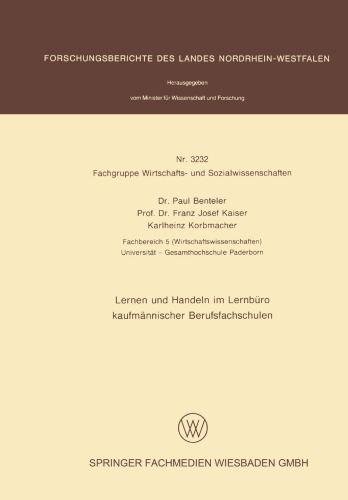 Lernen und Handeln im Lernbüro kaufmännischer Berufsfachschulen