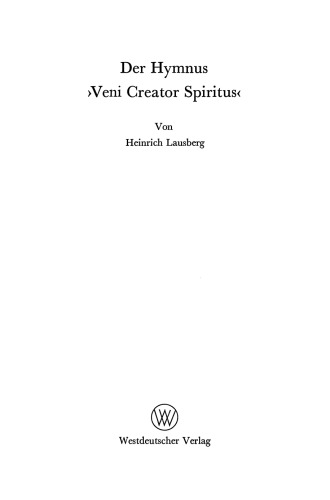 Der Hymnus ›Veni Creator Spiritus‹