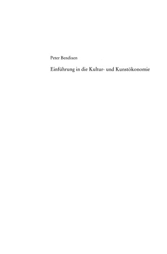 Einführung in die Kultur- und Kunstökonomie