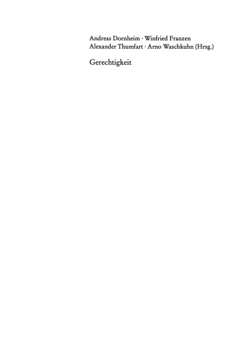 Gerechtigkeit: Interdisziplinäre Grundlagen