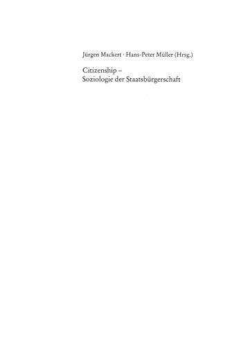 Citizenship — Soziologie der Staatsbürgerschaft
