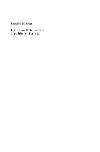 Institutionelle Innovation in politischen Parteien: Geschlechterquoten in Deutschland und Norwegen