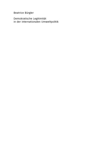 Demokratische Legitimität in der internationalen Umweltpolitik