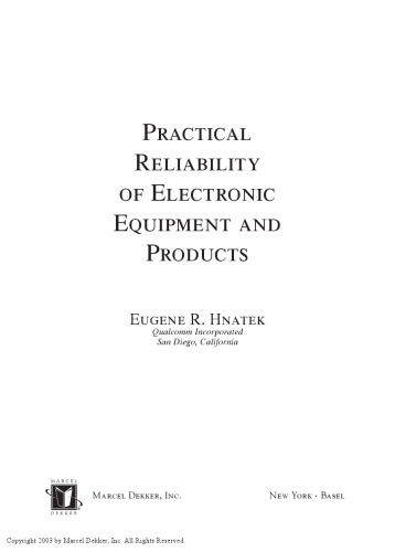 Practical Reliability Of Electronic Equipment And Products