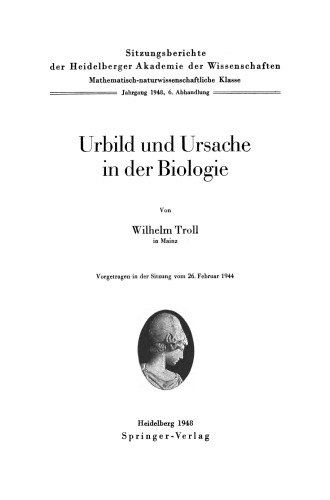 Urbild und Ursache in der Biologie