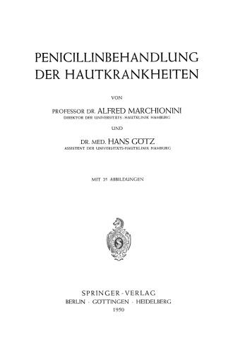Penicillinbehandlung der Hautkrankheiten