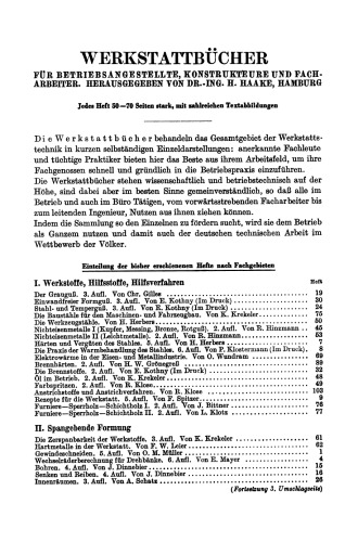 Gesenkschmieden von Stahl: Zweiter Teil: Die Gestaltung der Schmiedewerkzeuge