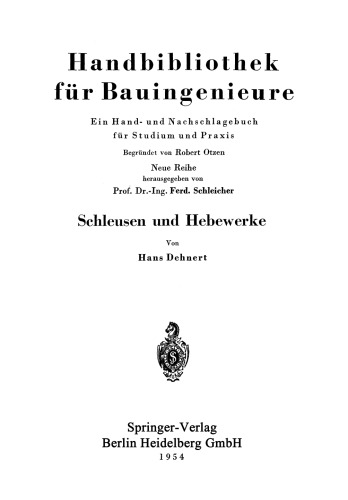 Schleusen und Hebewerke