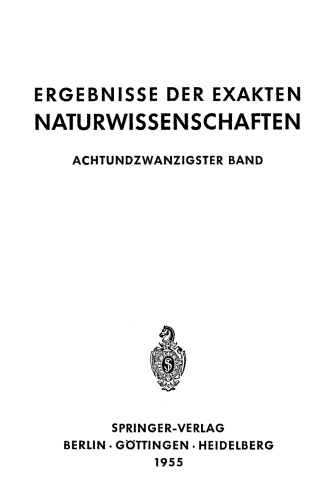 Ergebnisse der Exakten Naturwissenschaften
