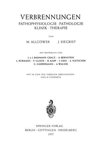Verbrennungen: Pathophysiologie · Pathologie · Klinik · Therapie