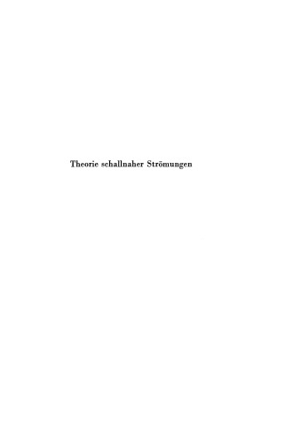 Theorie schallnaher Strömungen