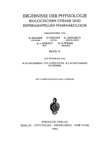 Ergebnisse der physiologie biologischen chemie und experimentellen pharmakologie