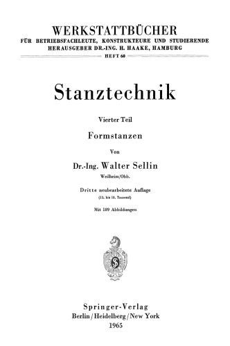 Stanztechnik: Vierter Teil Formstanzen
