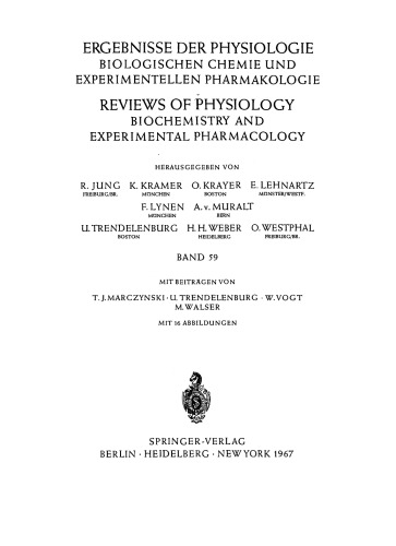 Ergebnisse der physiologie biologischen chemie und experimentellen pharmakologie