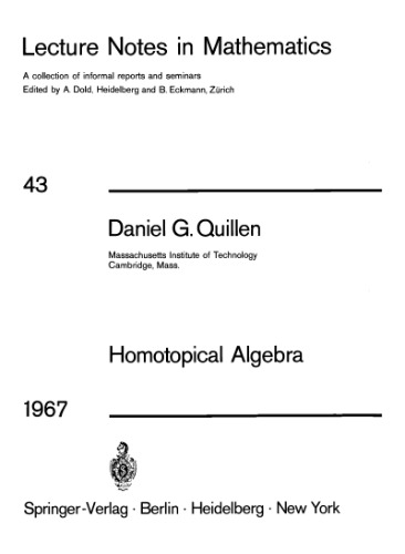 Homotopical algebra