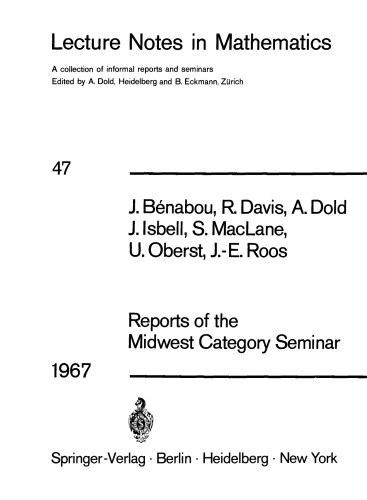 Reports of the Midwest Category Seminar