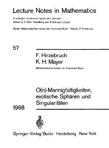 0-n - Mannigfaltigkeiten, exotische Sphären und Singularitäten