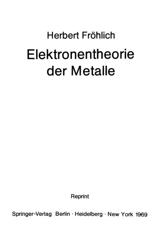 Elektronentheorie der Metalle
