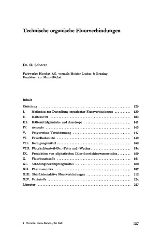 Technische Organische Fluor-Chemie