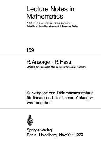 Konvergenz von Differenzenverfahren für lineare und nichtlineare Anfangs - wertaufgaben