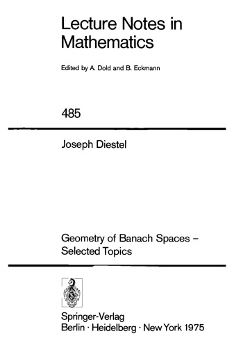 Geometry of Banach Spaces-Selected Topics