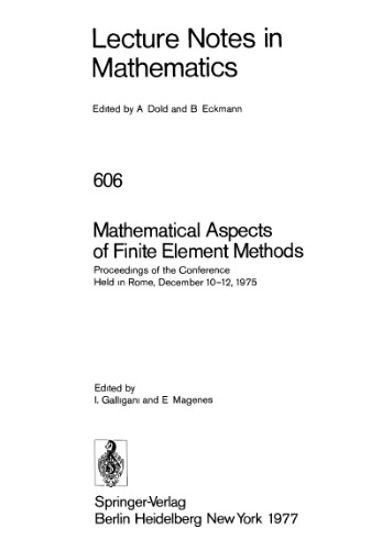 Mathematical Aspects of Finite Element Methods