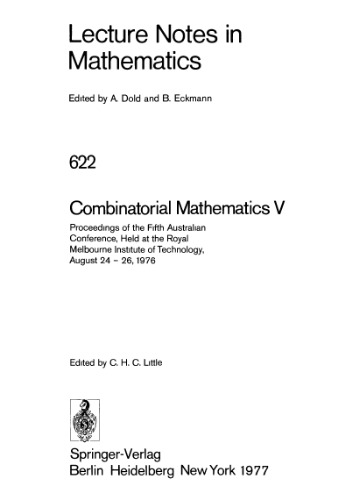 Combinatorial Mathematics V