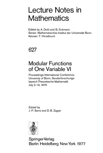 Modular Functions of One Variable VI