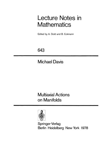 Multiaxial Actions on Manifolds