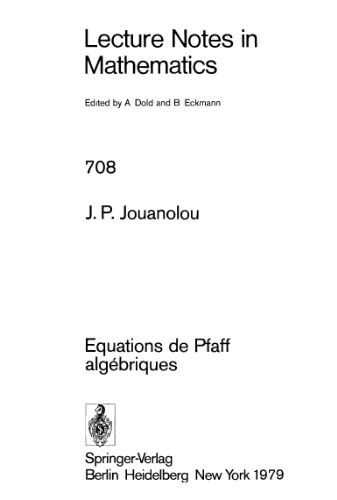 Equations de Pfaff algebriques