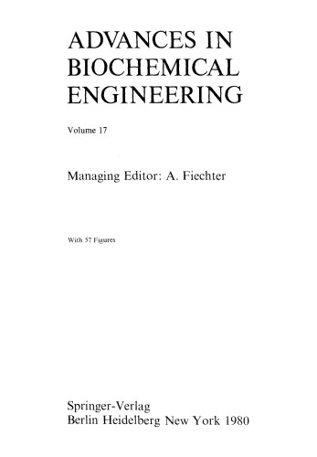 Advances in Biochemical Engineering, Volume 17