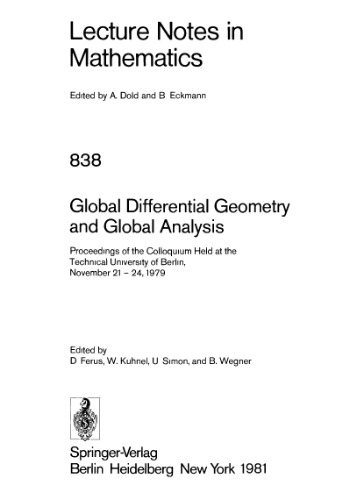 Global Differential Geometry and Global Analysis