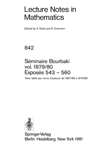 Seminaire Bourbaki vol 1979 80 Exposes 543-560